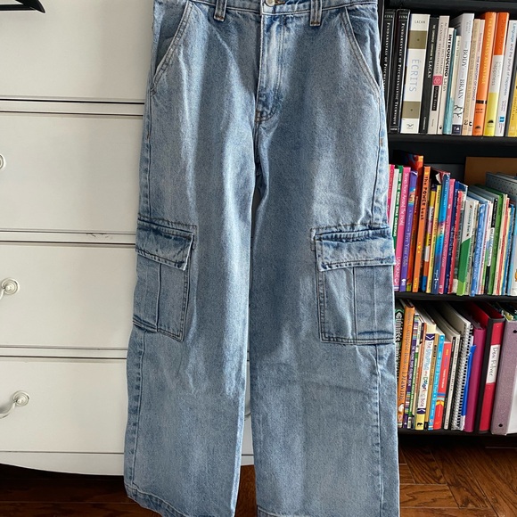 Brandy Melville Blue Wide Leg Jeans - Picture 1 of 3